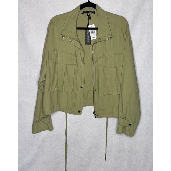 NWT [BLANKNYC] Green Linen Cotton Utility Jacket w/ Drawstring Hem – Size M - Picture 7 of 16